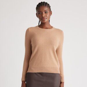 QUINCE Mongolian Cashmere Crewneck Sweater Camel Size Small
